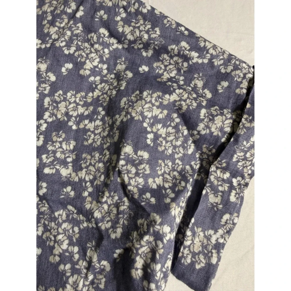 Rachel Zoe Women Floral 100% Linen Short Sleeve Button Up Shirt purple Size M - Picture 3 of 10